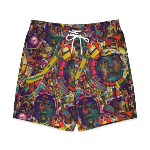 Cosmic Collage on a Men's Board Shorts