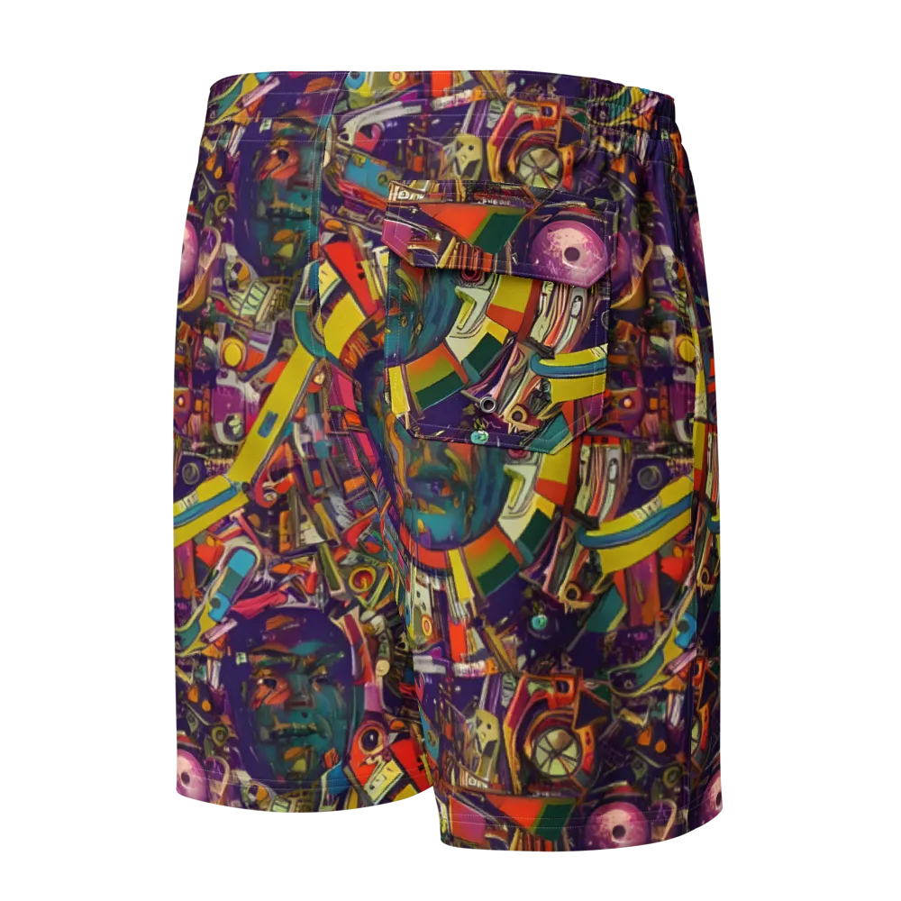 Cosmic Collage on Men's Board Shorts — Back