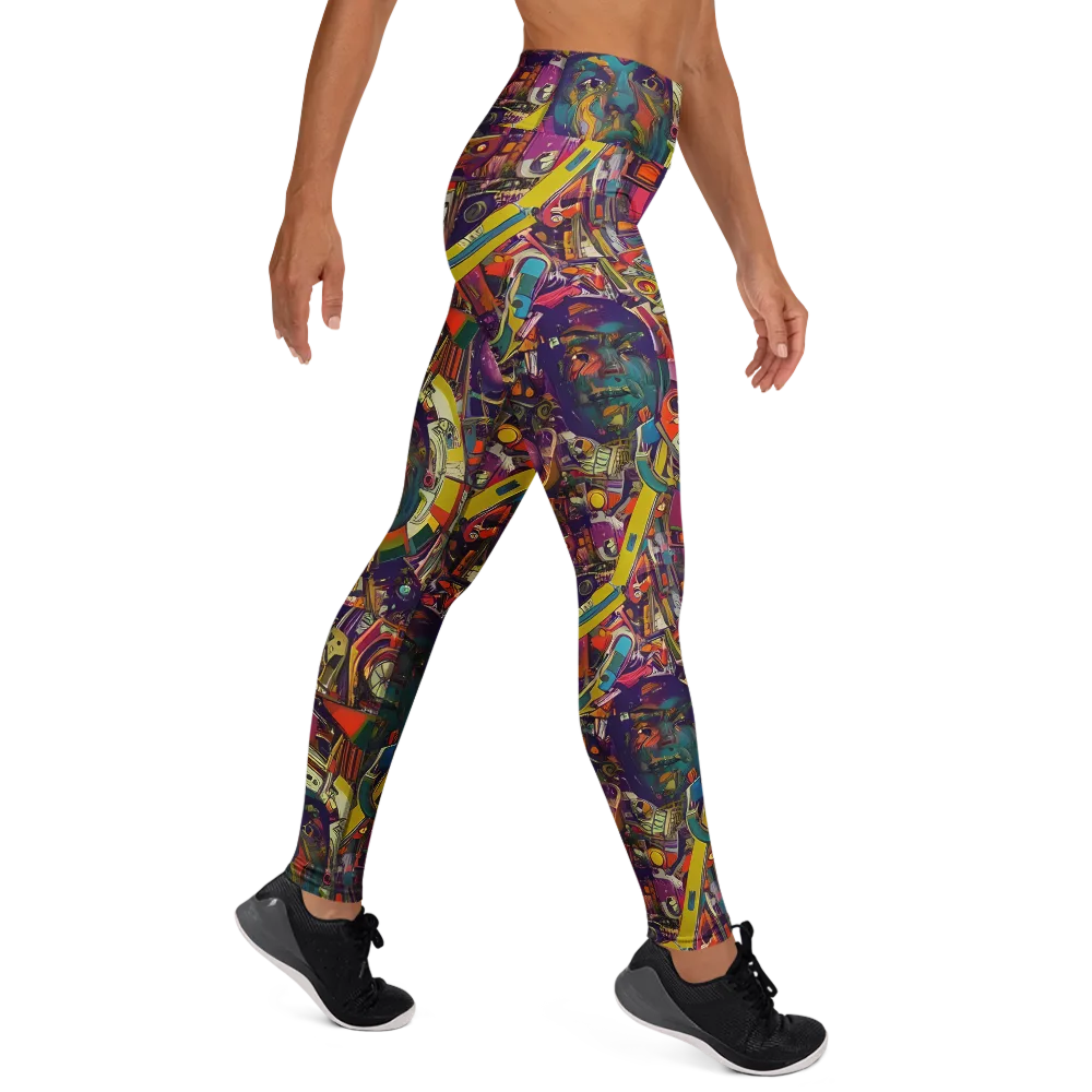 Cosmic Collage on Yoga Leggings — Right