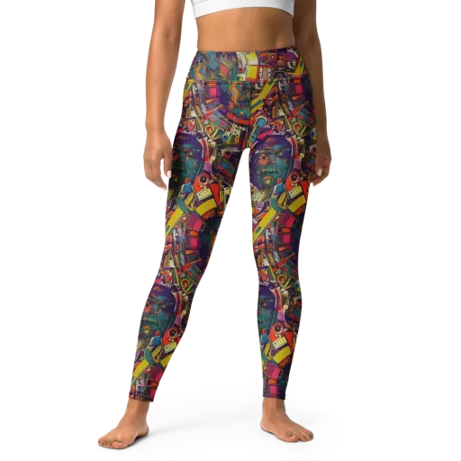 Cosmic Collage on a Yoga Leggings