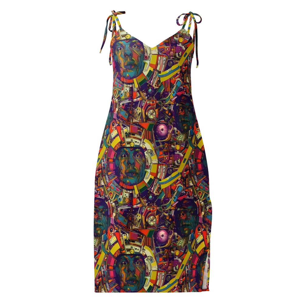 Cosmic Collage on Slip Dress — Front
