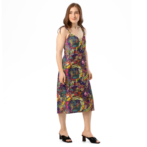 Cosmic Collage on a Slip Dress