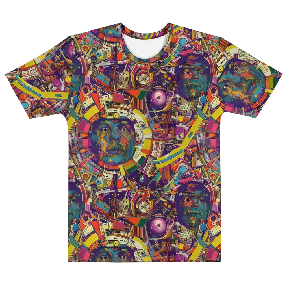 Cosmic Collage on Men's Cotton Crew Neck T-Shirt — Front