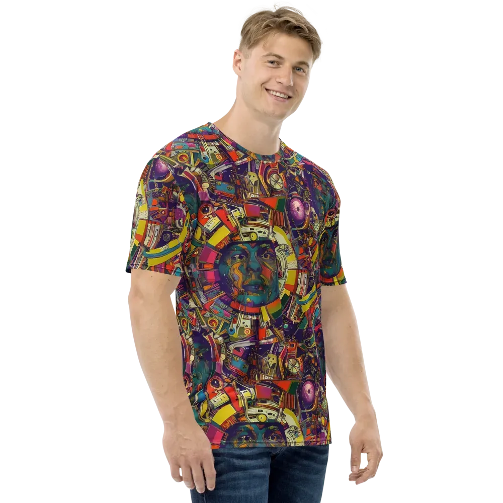 Cosmic Collage on Men's Crew Neck T-Shirt — Right