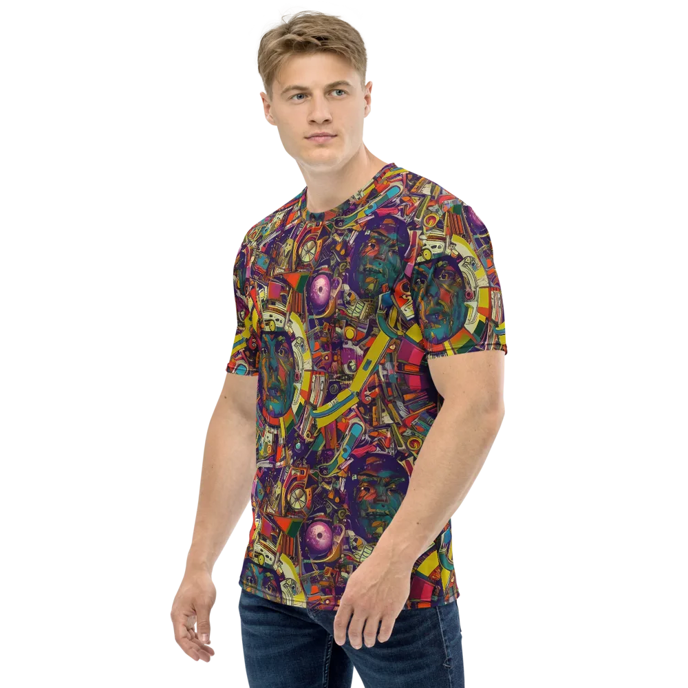 Cosmic Collage on Men's Crew Neck T-Shirt — Left