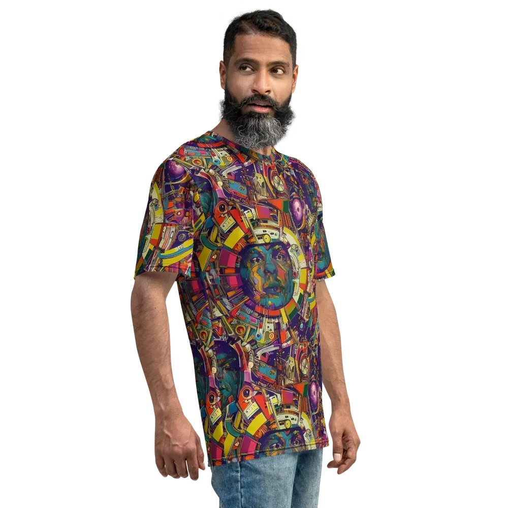 Cosmic Collage on Men's Crew Neck T-Shirt — Right
