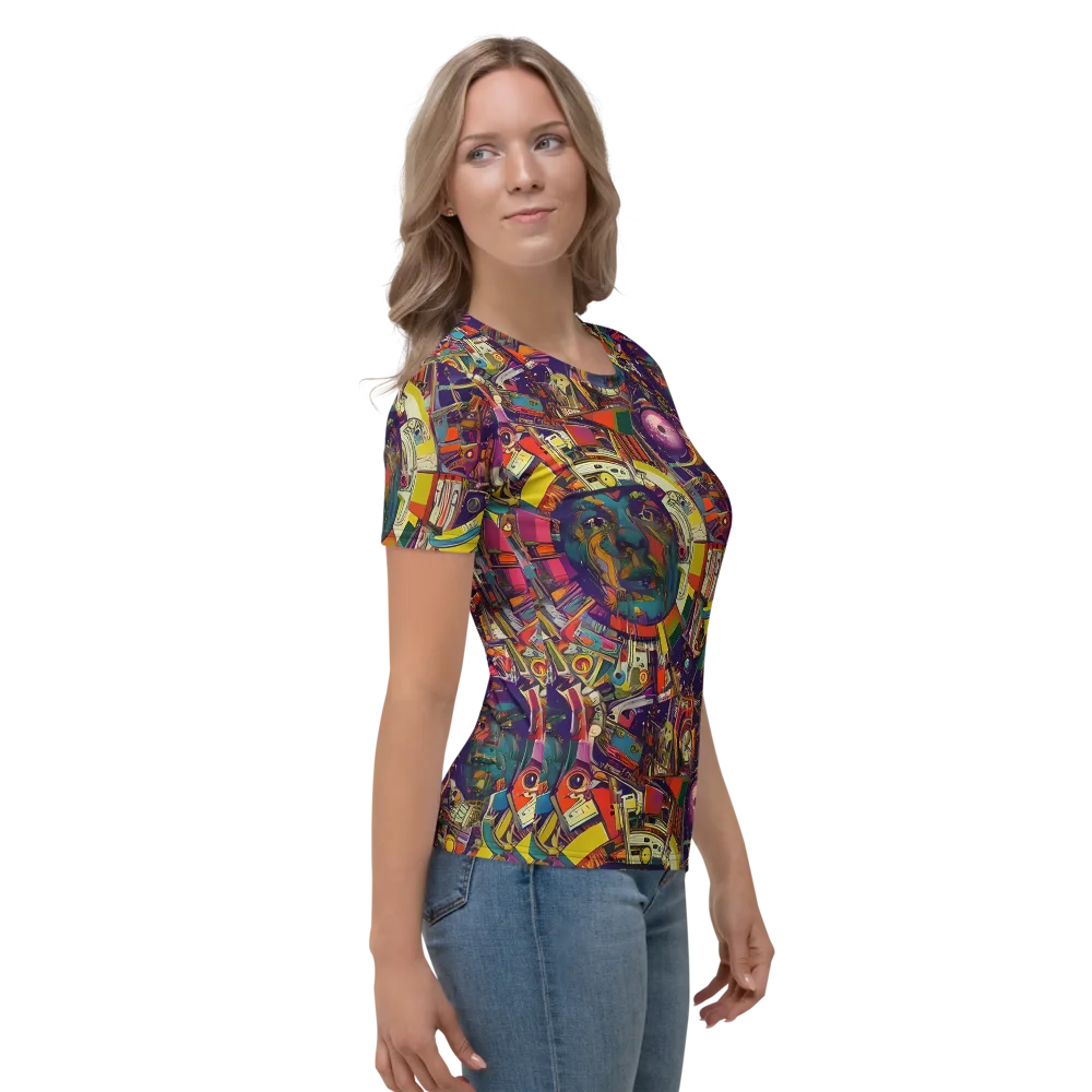 Cosmic Collage on Women's Crew Neck T-Shirt — Right