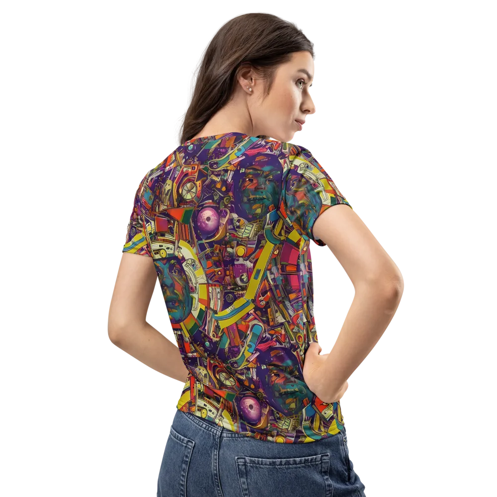 Cosmic Collage on Women's Crew Neck T-Shirt — Back