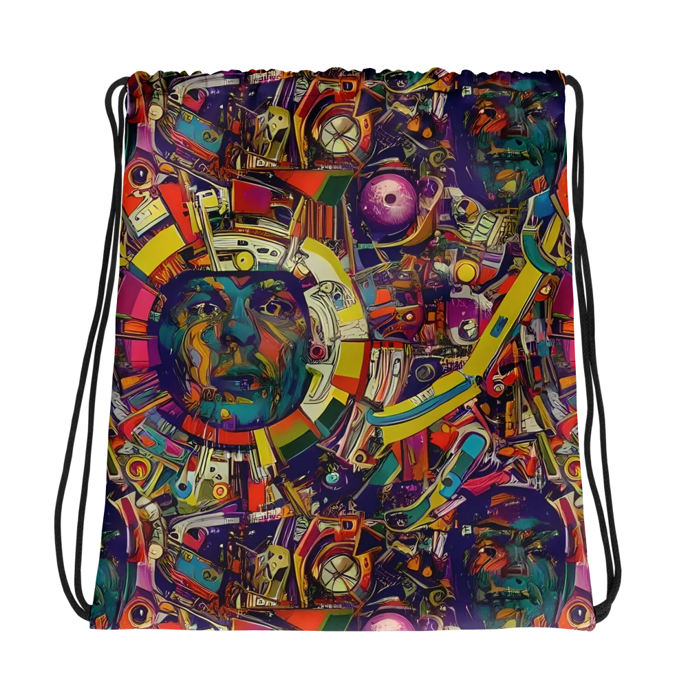 Cosmic Collage on Drawstring Bag — Photo