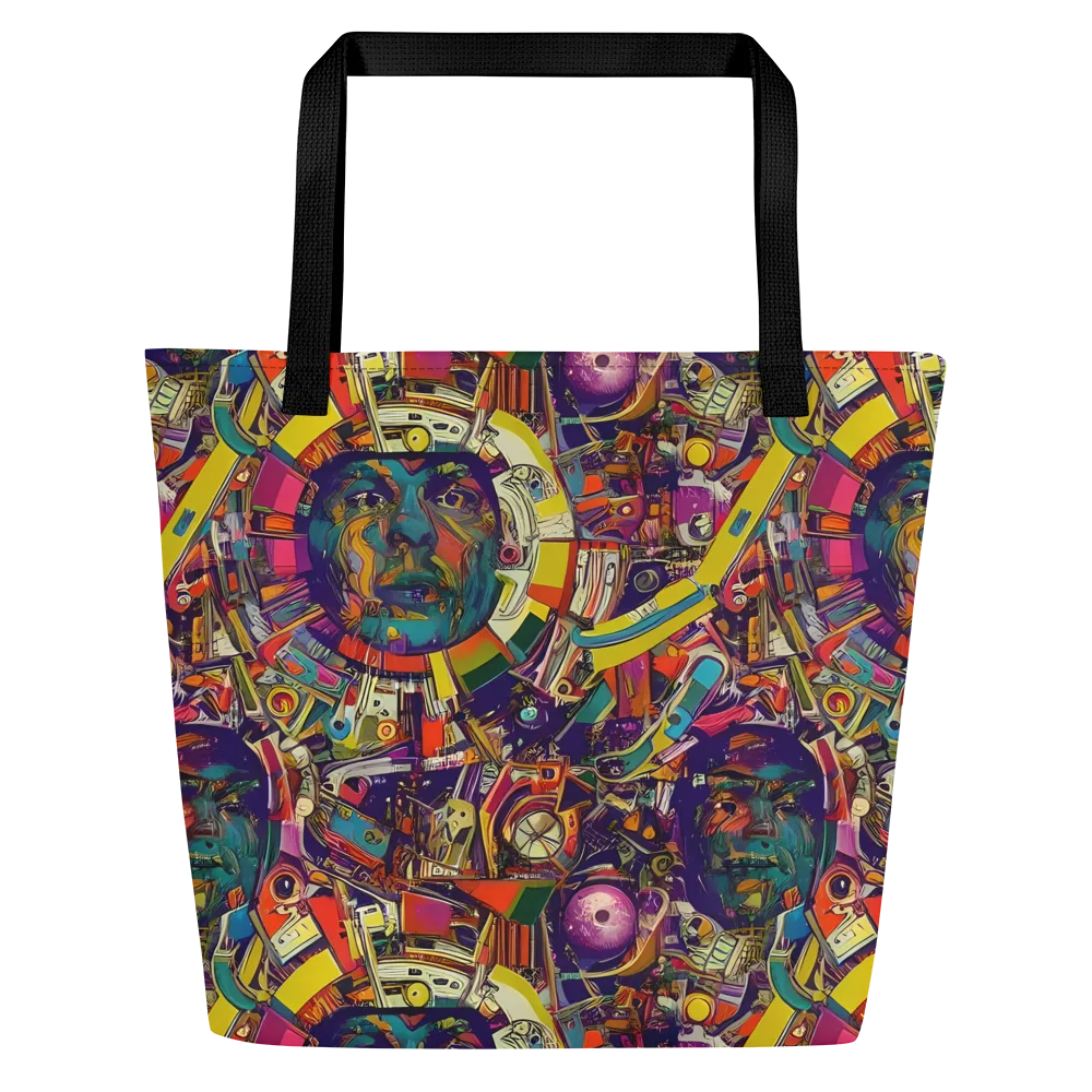 Cosmic Collage on Large Tote Bag W/ Pocket — Front