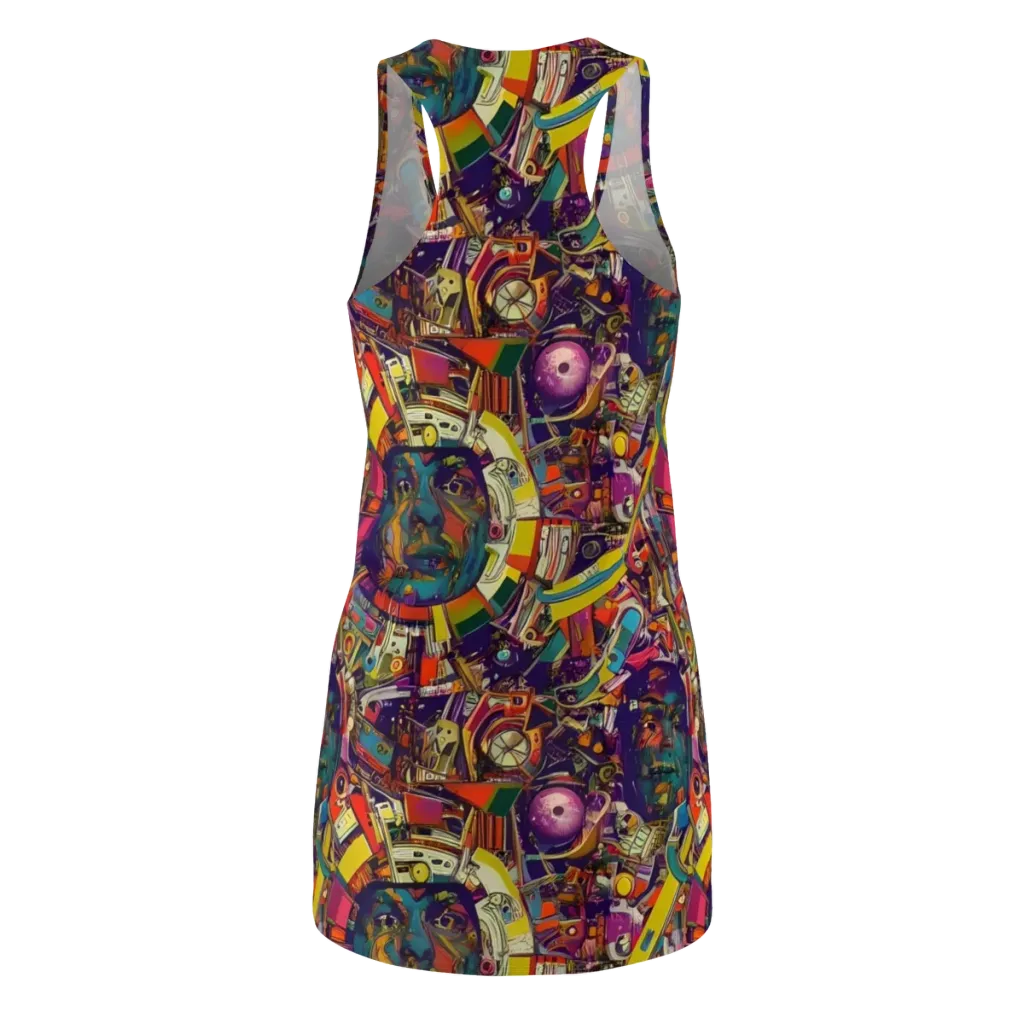 Cosmic Collage on Racerback Dress — Back
