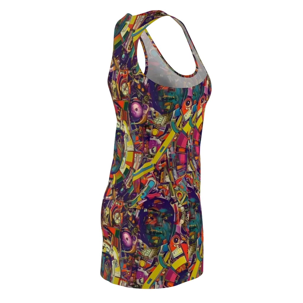 Cosmic Collage on Racerback Dress — Back Side