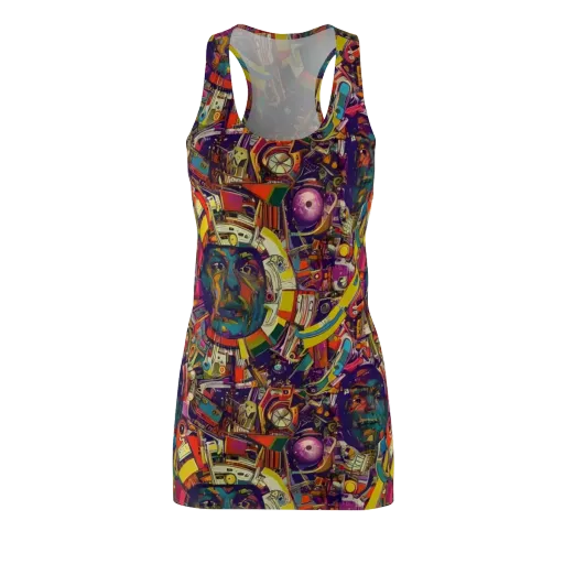 Cosmic Collage on a Racerback Dress