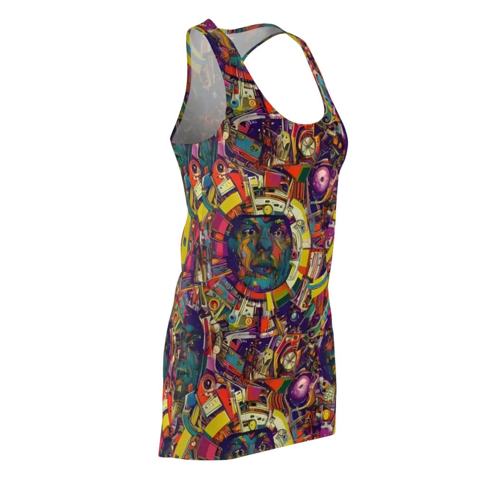Cosmic Collage on Racerback Dress — Front Side