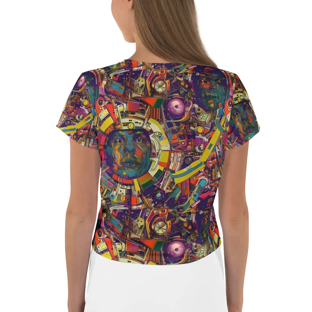 Cosmic Collage on Crop Tee — Back
