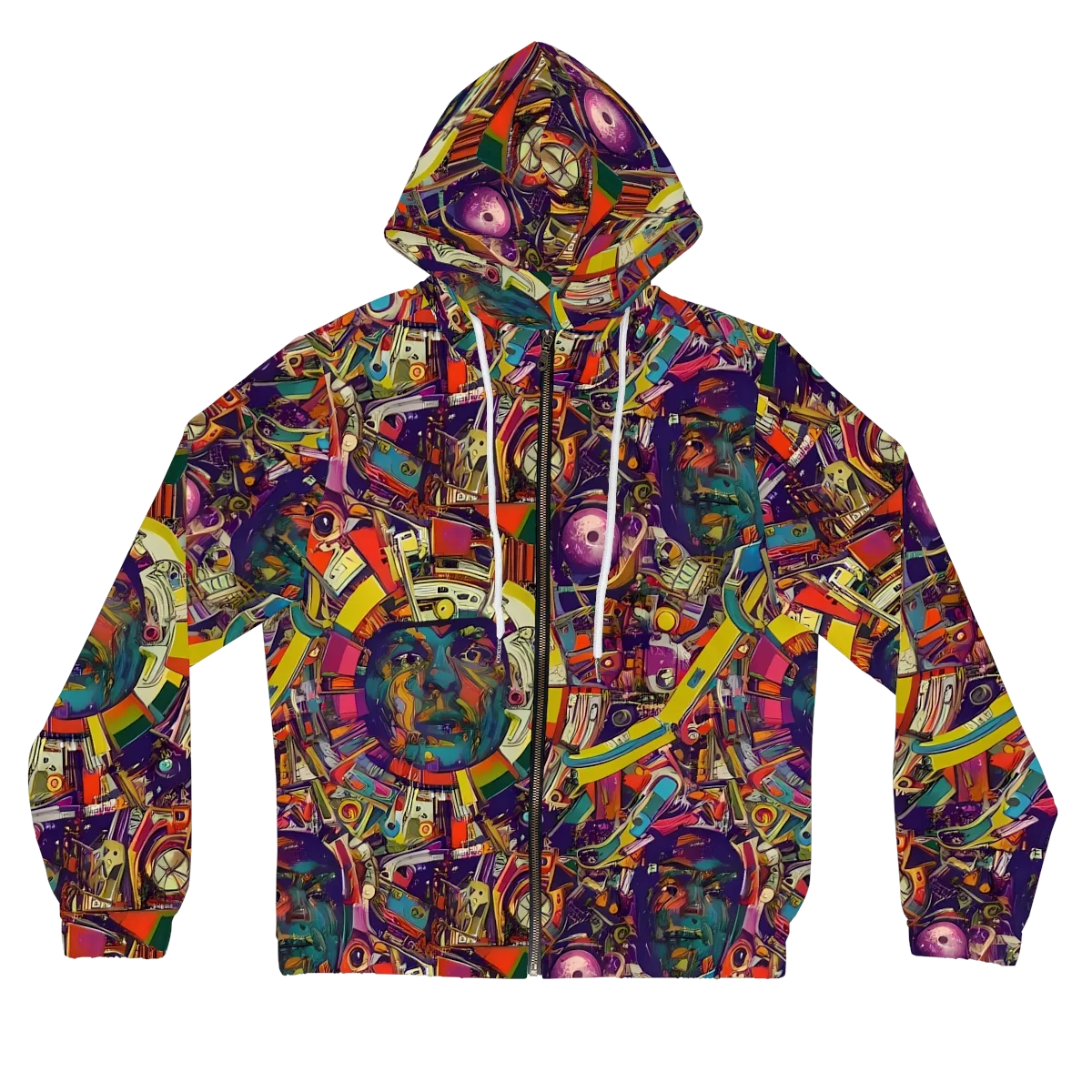 Cosmic Collage on Women's Full-Zip Hoodie — Front