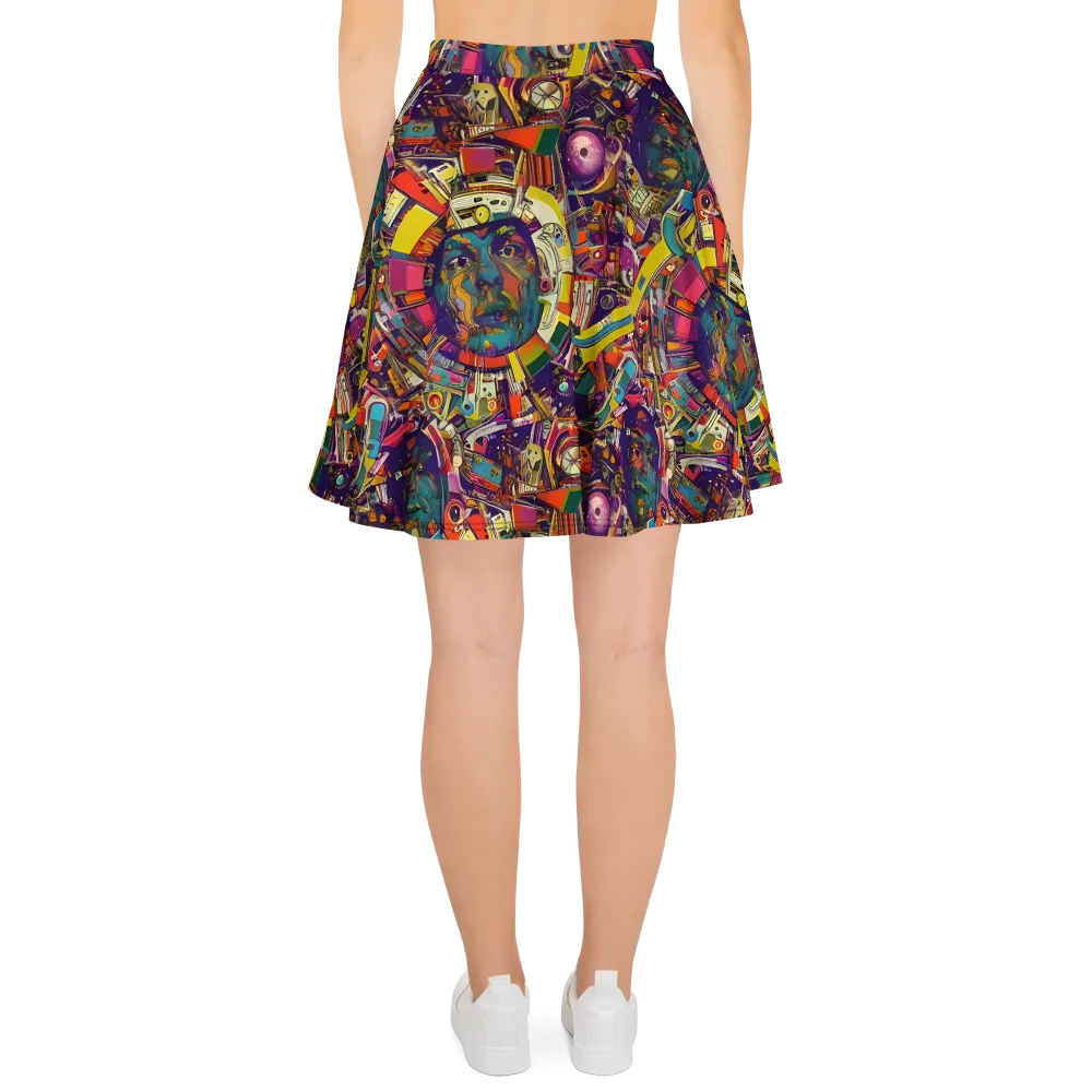 Cosmic Collage on Skater Skirt — Back