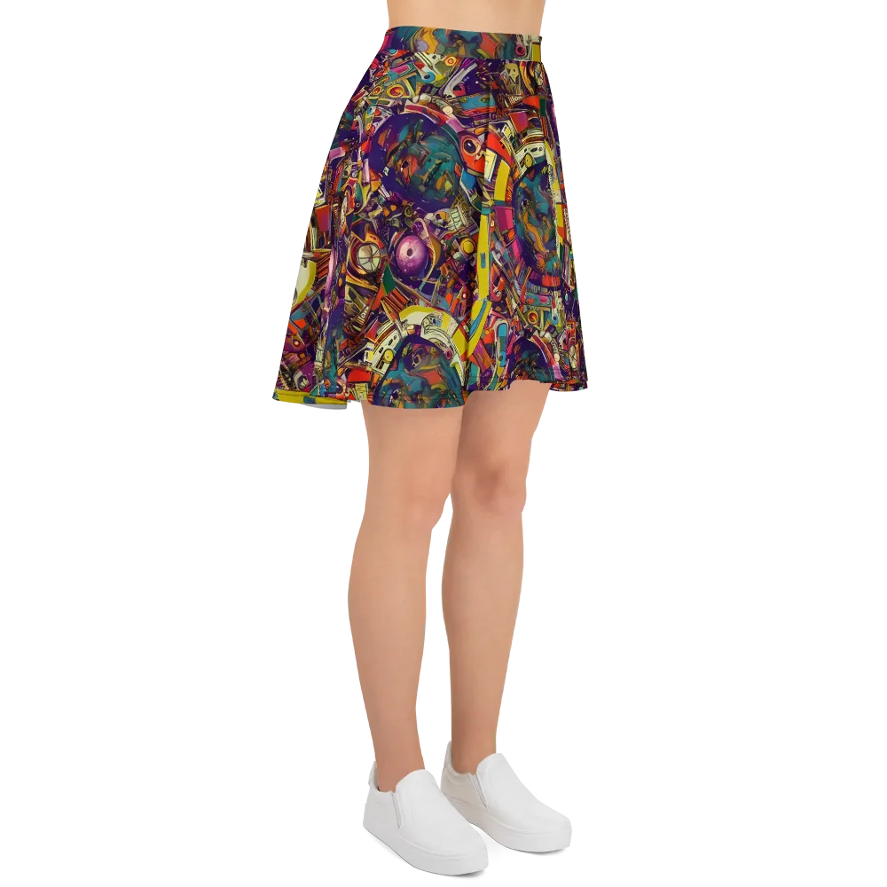 Cosmic Collage on Skater Skirt — Right