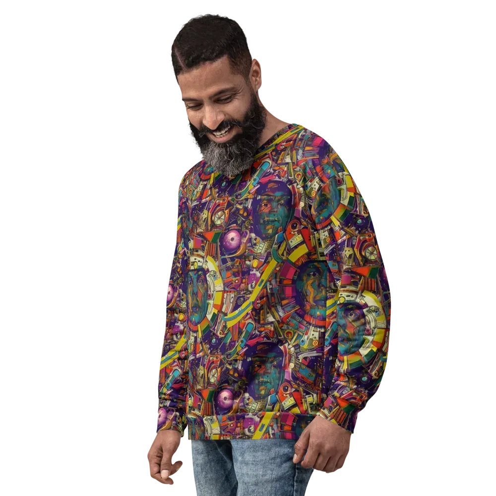 Cosmic Collage on Sweatshirt — Left Front