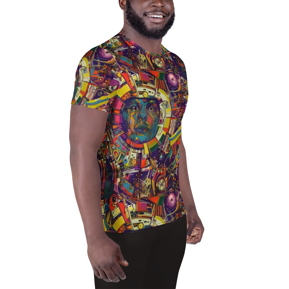 Cosmic Collage on Men's Athletic T-Shirt — Right