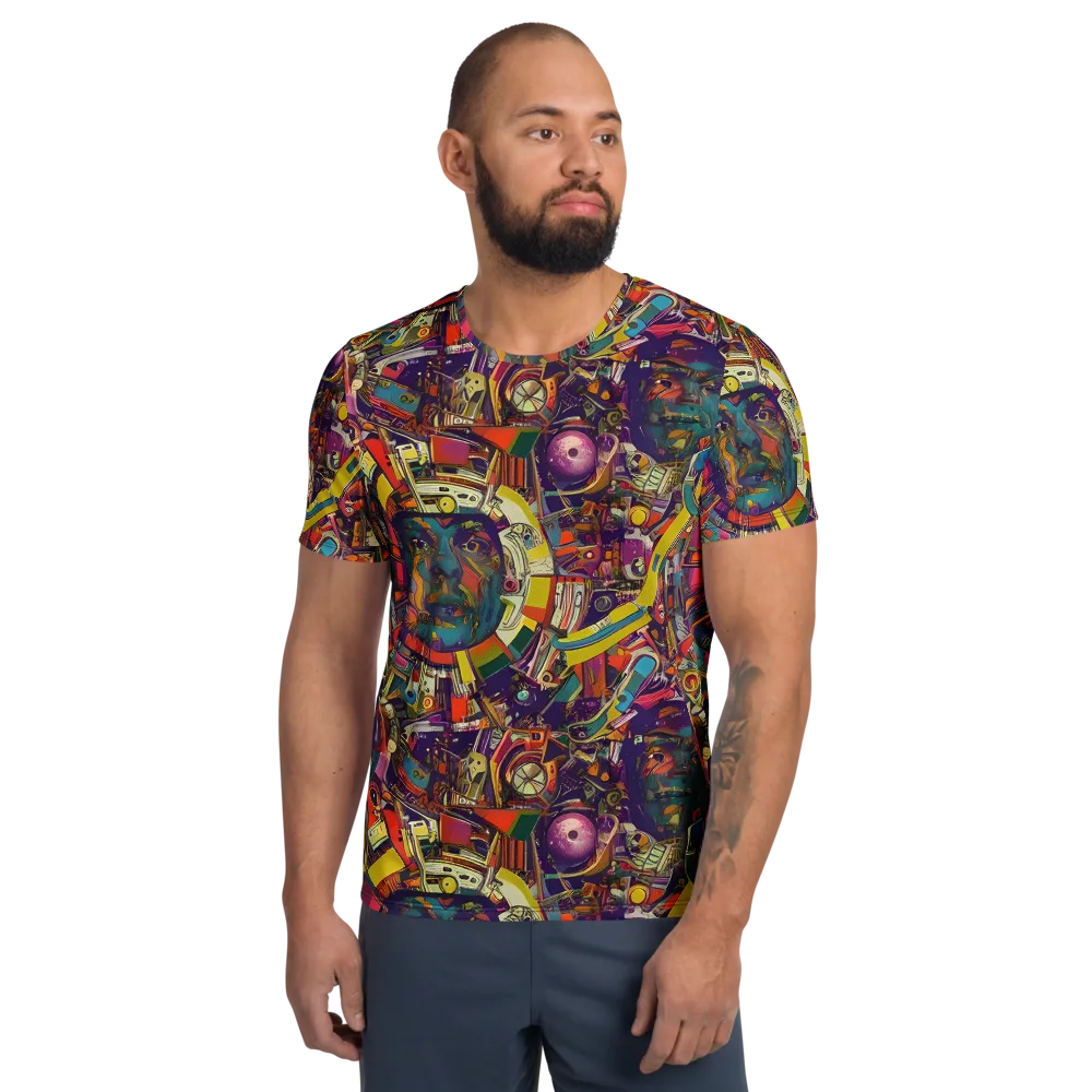 Cosmic Collage on Men's Athletic T-Shirt — Front