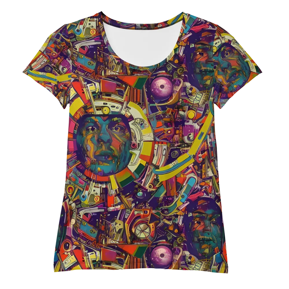 Cosmic Collage on Women's Athletic T-Shirt — Front