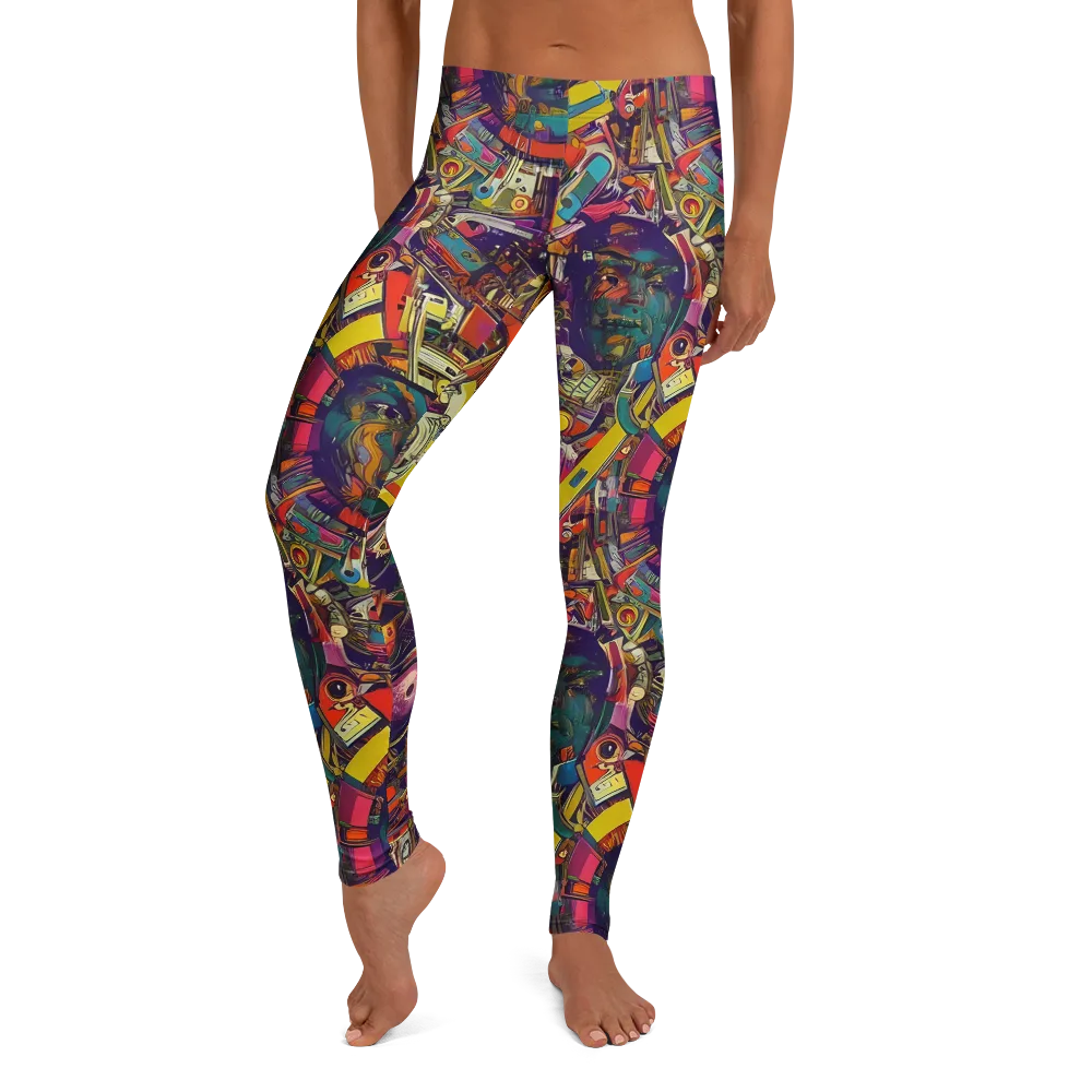 Cosmic Collage on Leggings — Front