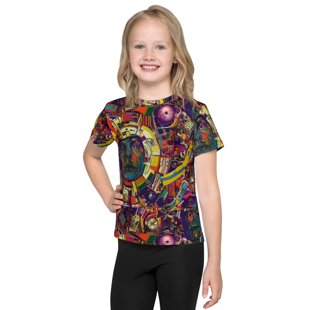 Cosmic Collage on Kids Crew Neck T-Shirt — Front