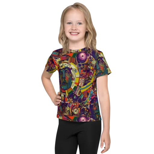 Cosmic Collage on a Kids Crew Neck T-Shirt