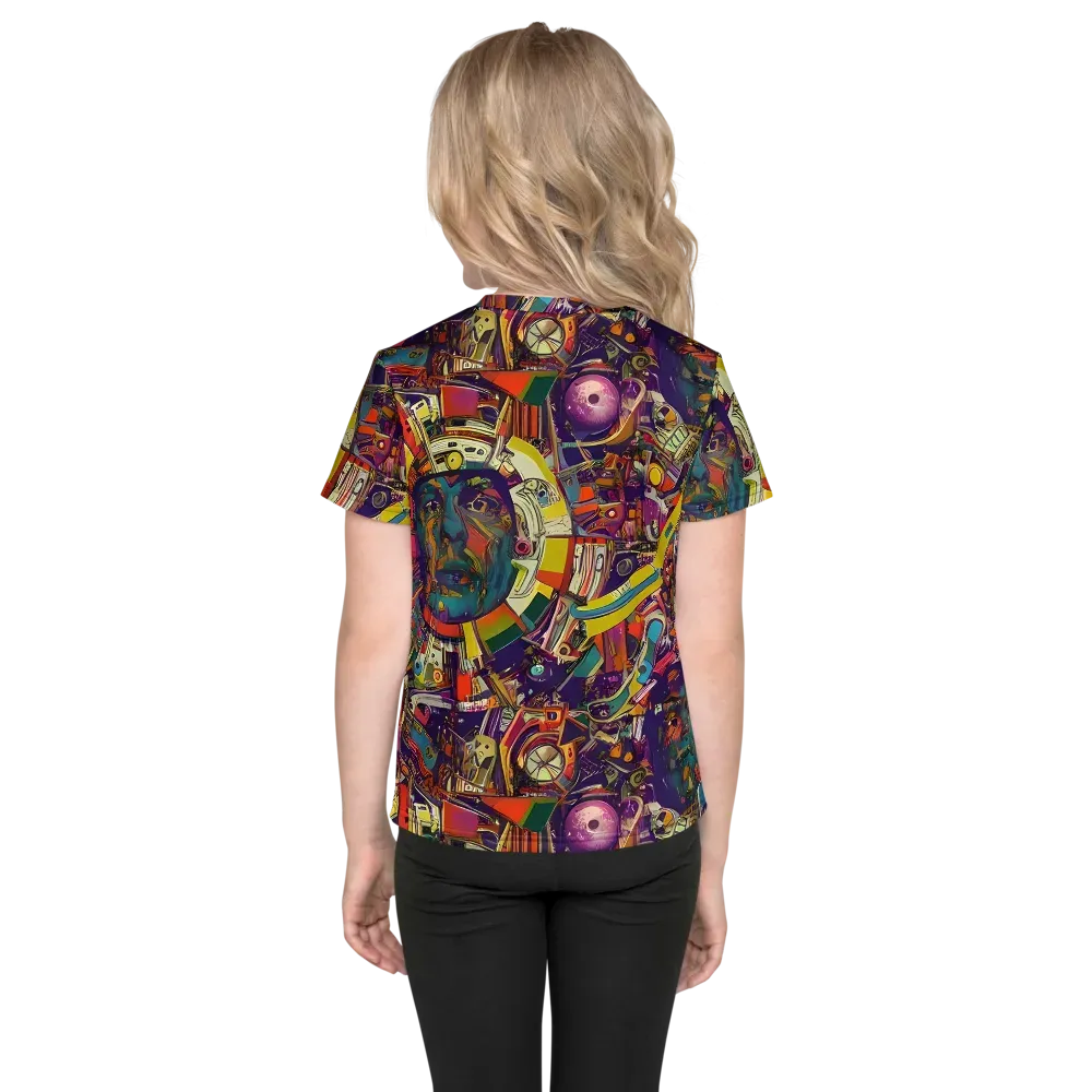 Cosmic Collage on Kids Crew Neck T-Shirt — Back