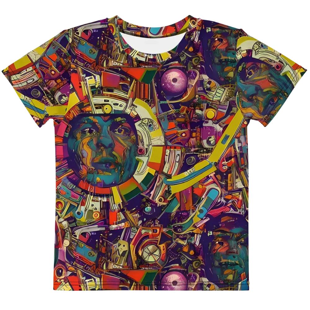 Cosmic Collage on Kids Crew Neck T-Shirt — Front