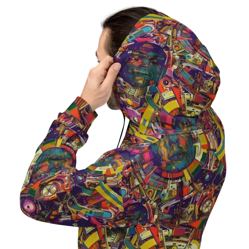 Cosmic Collage on a Hoodie