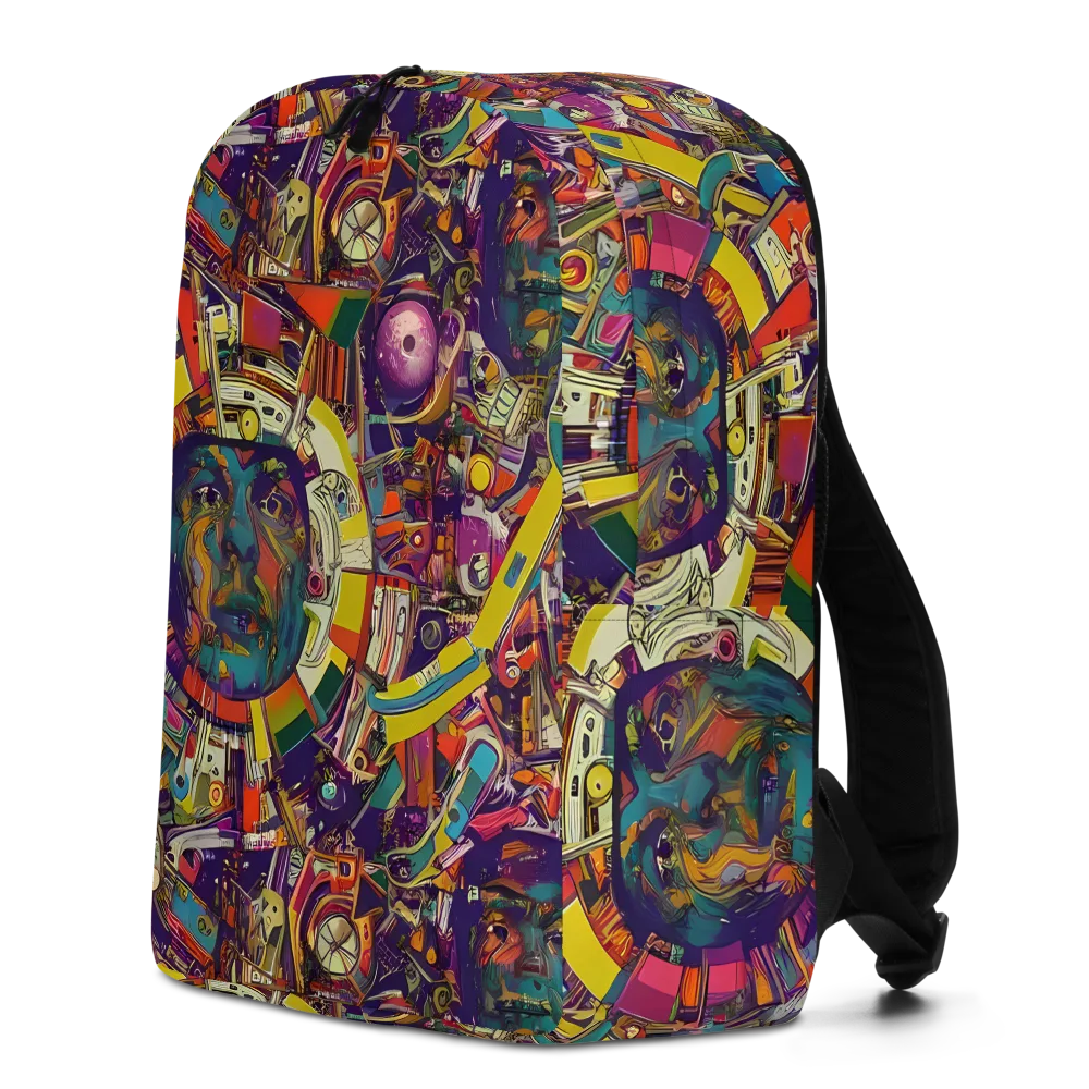 Cosmic Collage on Minimalist Backpack — Left