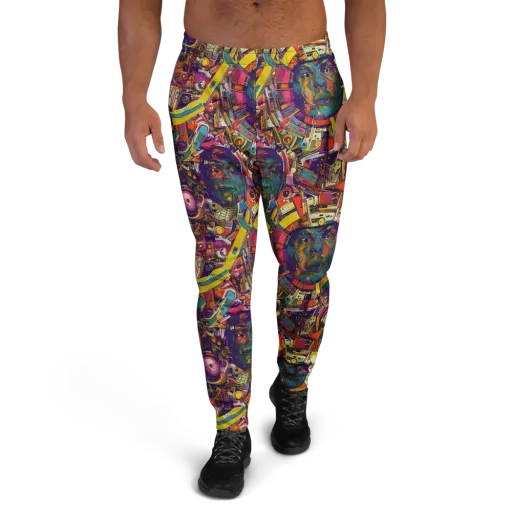 Cosmic Collage on a Men's Joggers