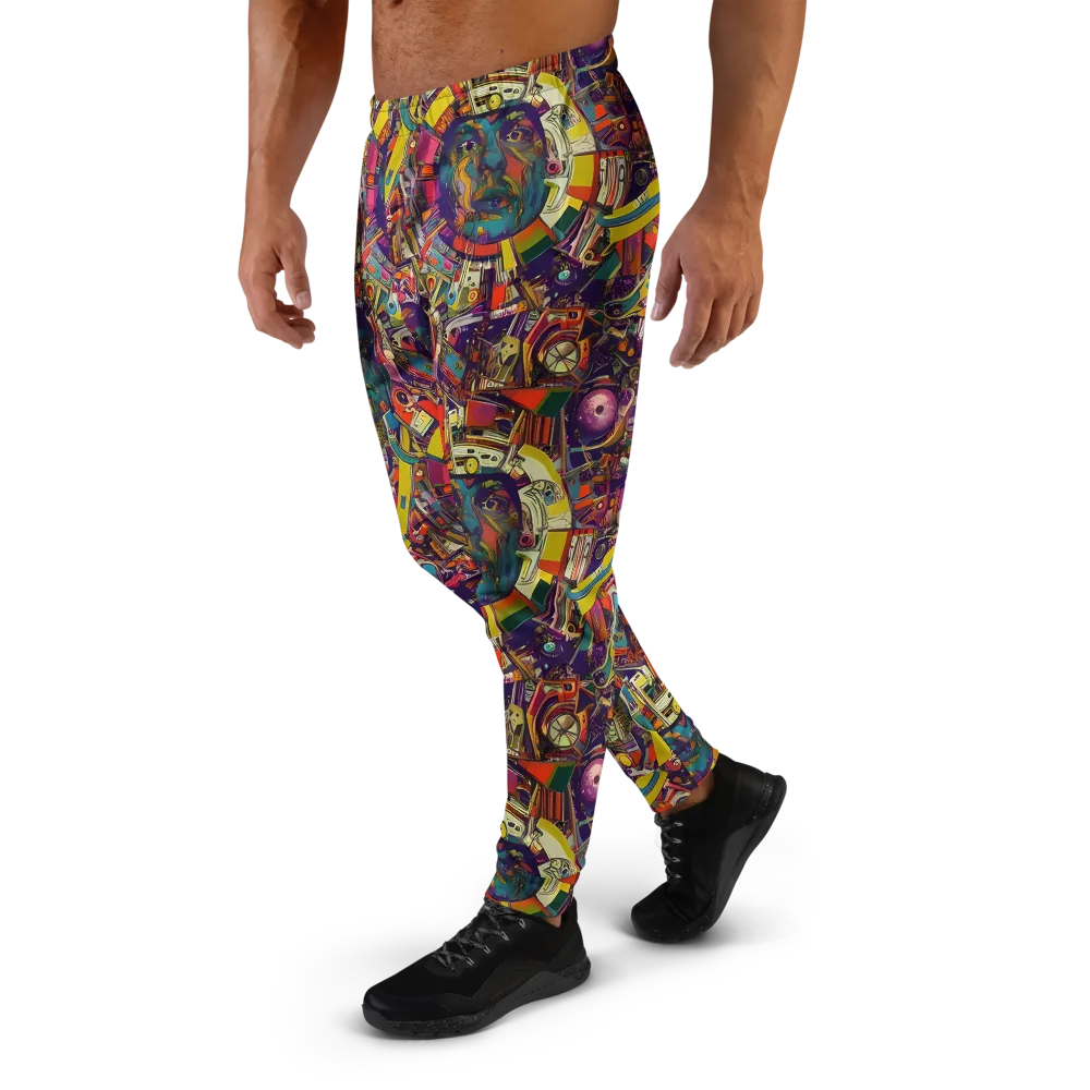 Cosmic Collage on Men's Joggers — Left