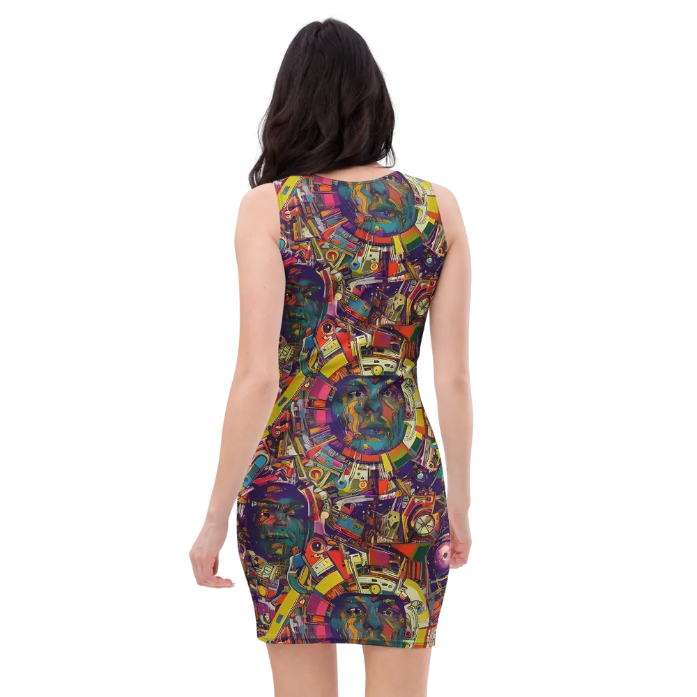 Cosmic Collage on Bodycon Dress — Back