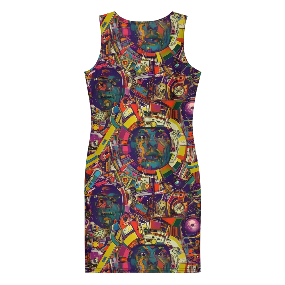 Cosmic Collage on Bodycon Dress — Back
