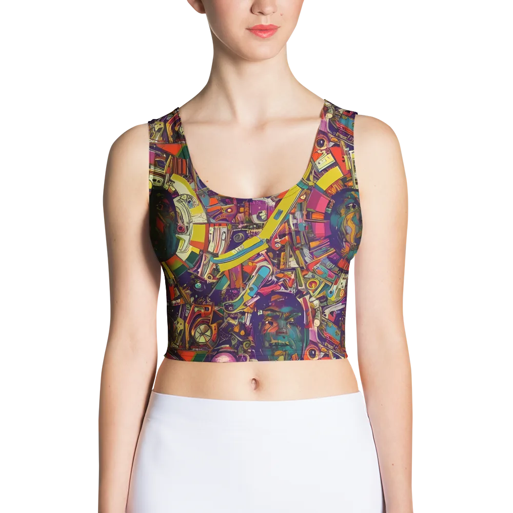 Cosmic Collage on Crop Top — Front