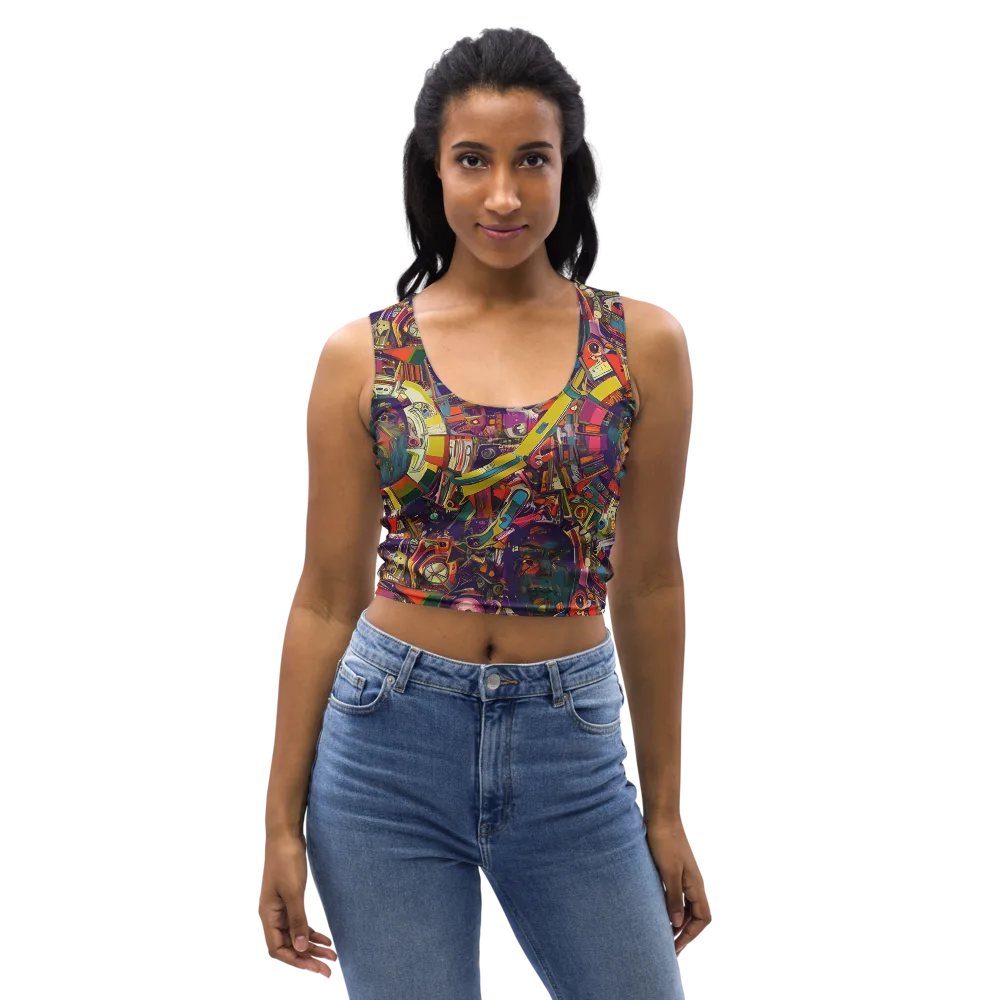 Cosmic Collage on Crop Top — Front