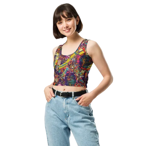 Cosmic Collage on a Crop Top