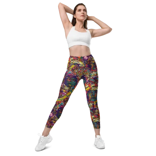 Cosmic Collage on a Leggings with Pockets