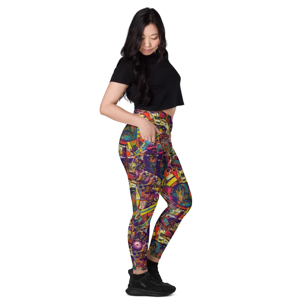 Cosmic Collage on Leggings with Pockets — Right