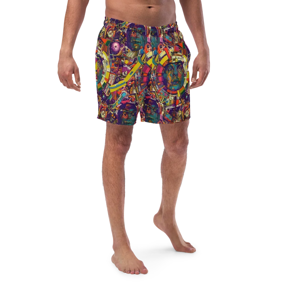 Cosmic Collage on Swim Trunks — Front