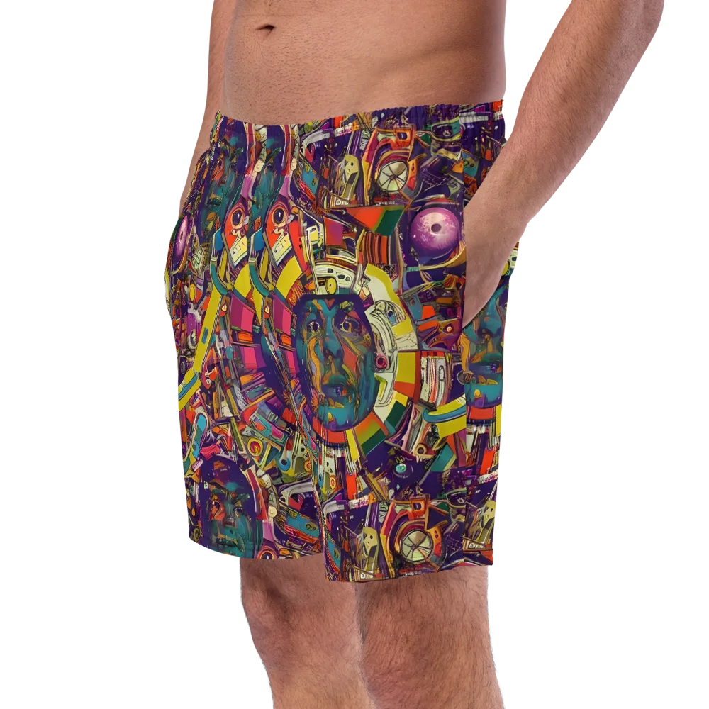 Cosmic Collage on Swim Trunks — Left Front