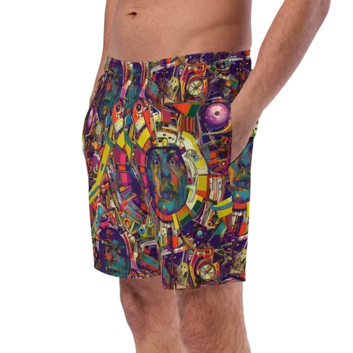 Cosmic Collage on a Swim Trunks