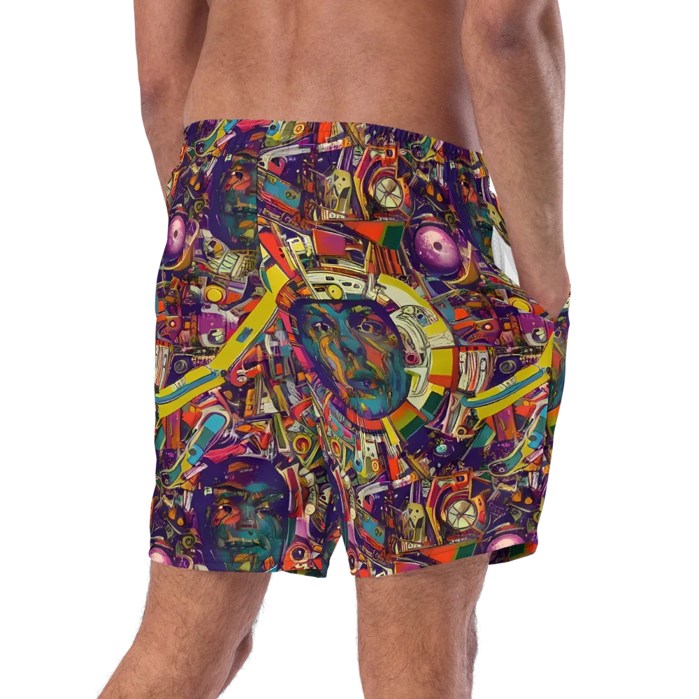 Cosmic Collage on Swim Trunks — Right Back
