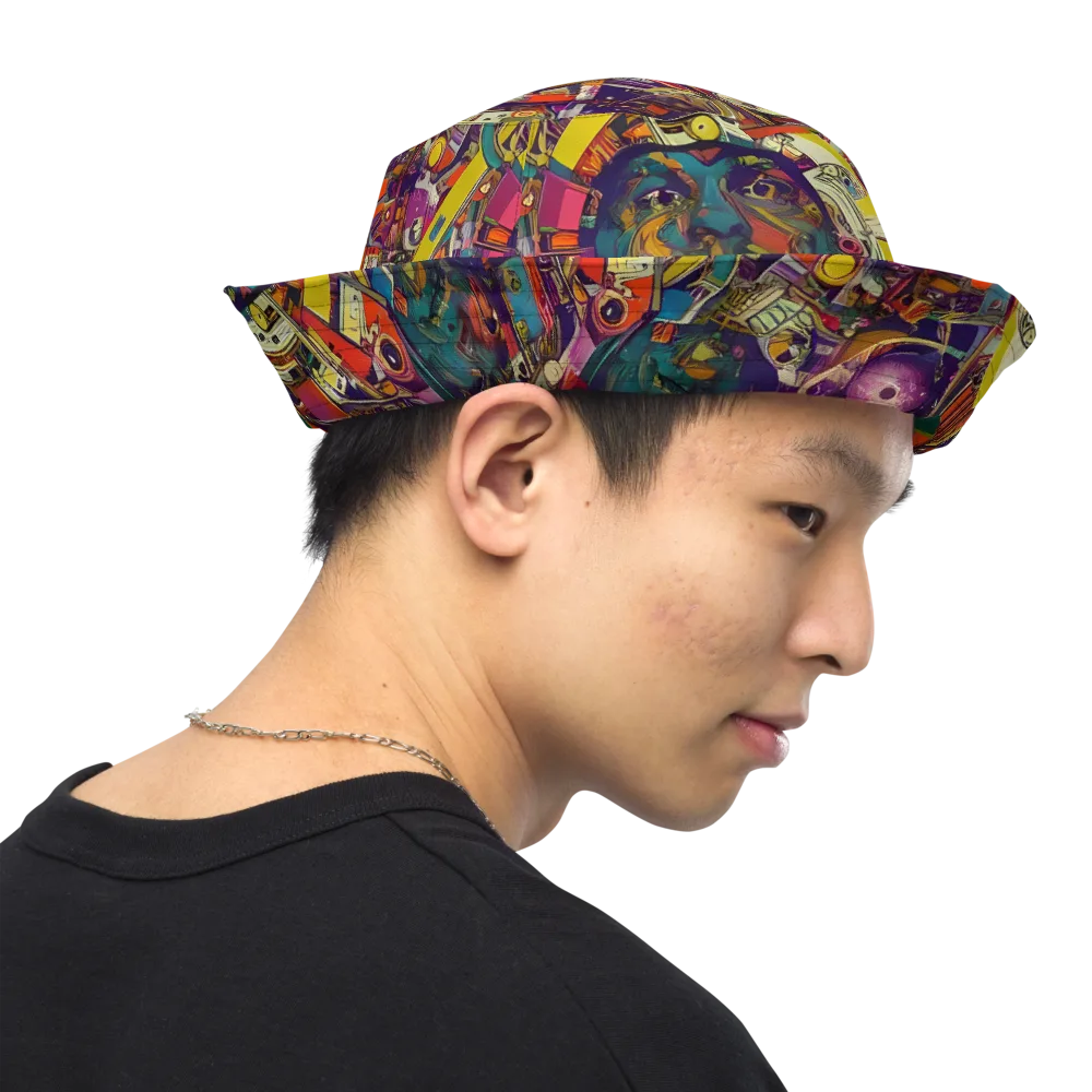 Cosmic Collage on Reversible Bucket Hat — Right Outside