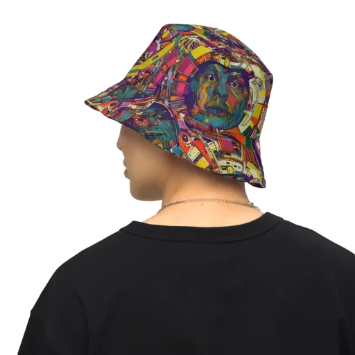 Cosmic Collage on a Reversible Bucket Hat