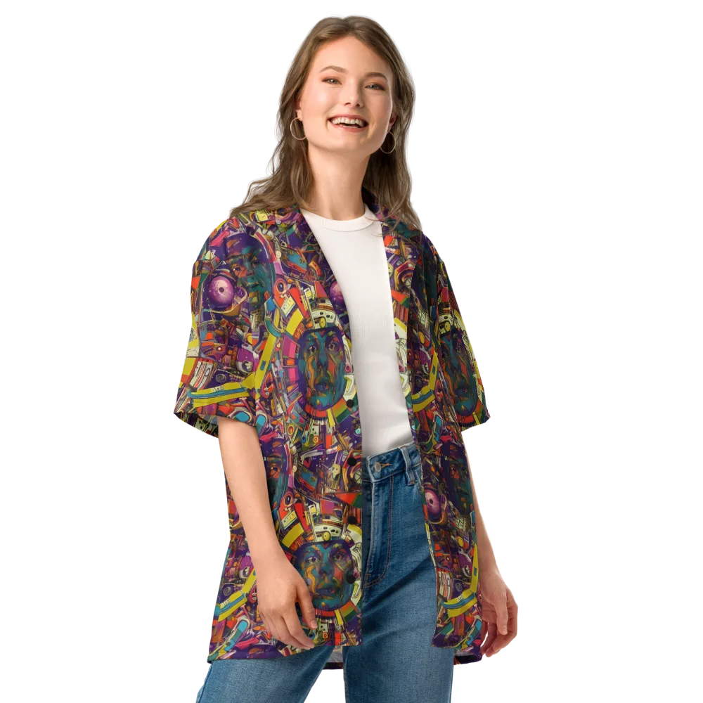 Cosmic Collage on Button Shirt — Front