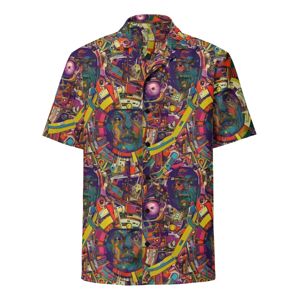 Cosmic Collage on Button Shirt — Front
